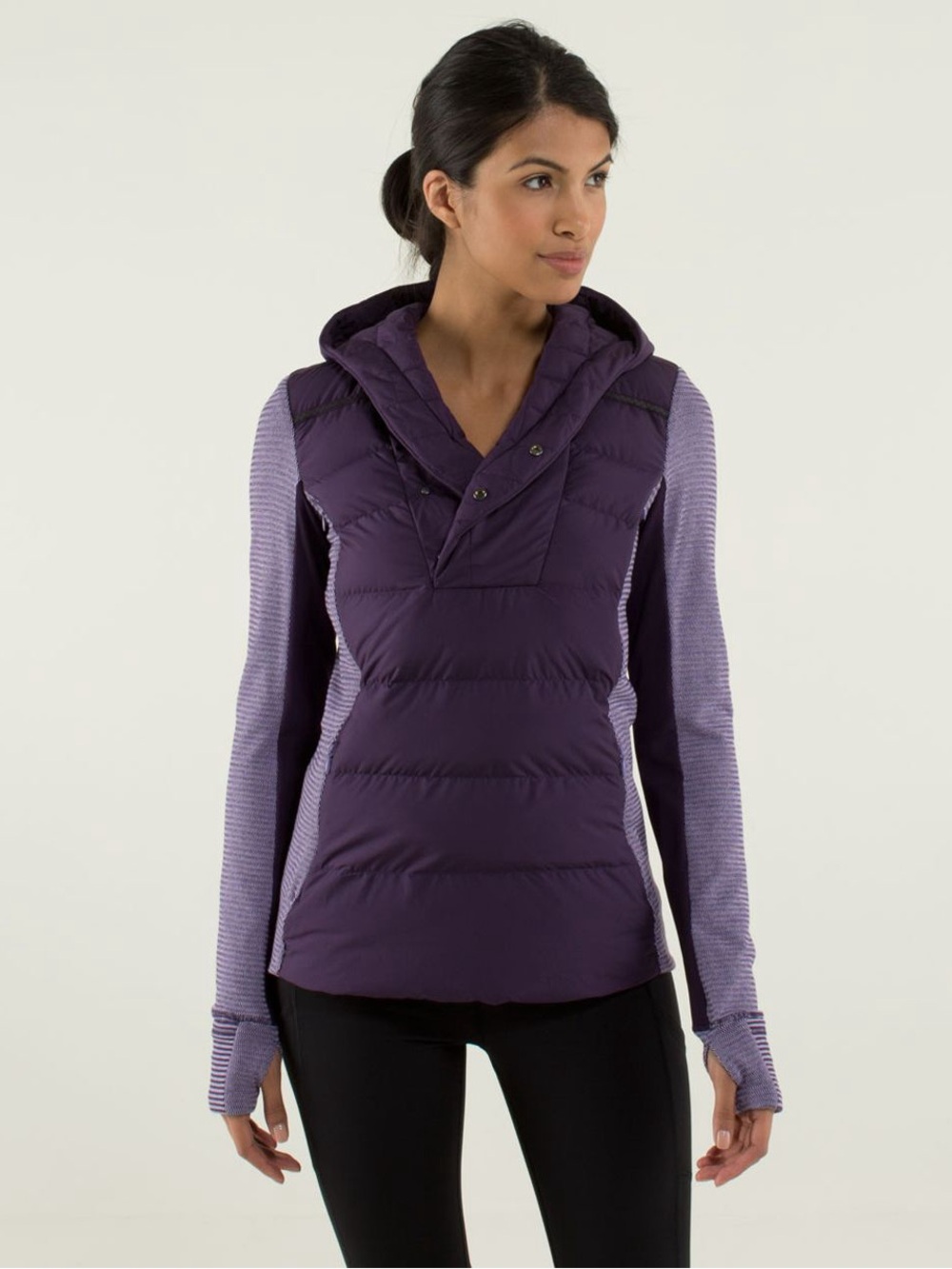Lululemon fluff off down jacket Purple Quilted Hooded Pullover